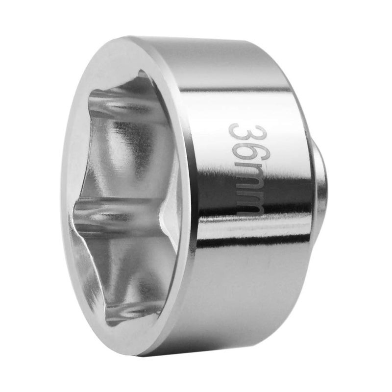 Ibetter 36mm Oil Filter Socket For Some Ford F250,BMW,Mercedes,Mini,VW,Audi,Volvo and Porsche, Low Profile 6-Point Filter Cap Wrench, Heavy Duty 3/8" Drive Removal Tool - Image 1